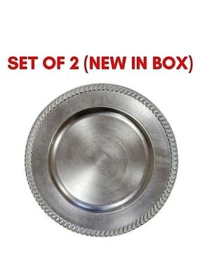 2 Piece Silver Charger Dinner Plates